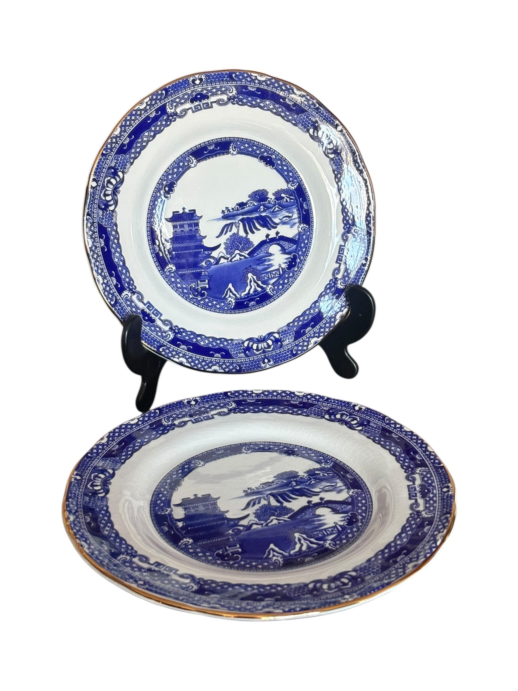 Set of 2 Old Willow Blue&White Tea Plates  image 1