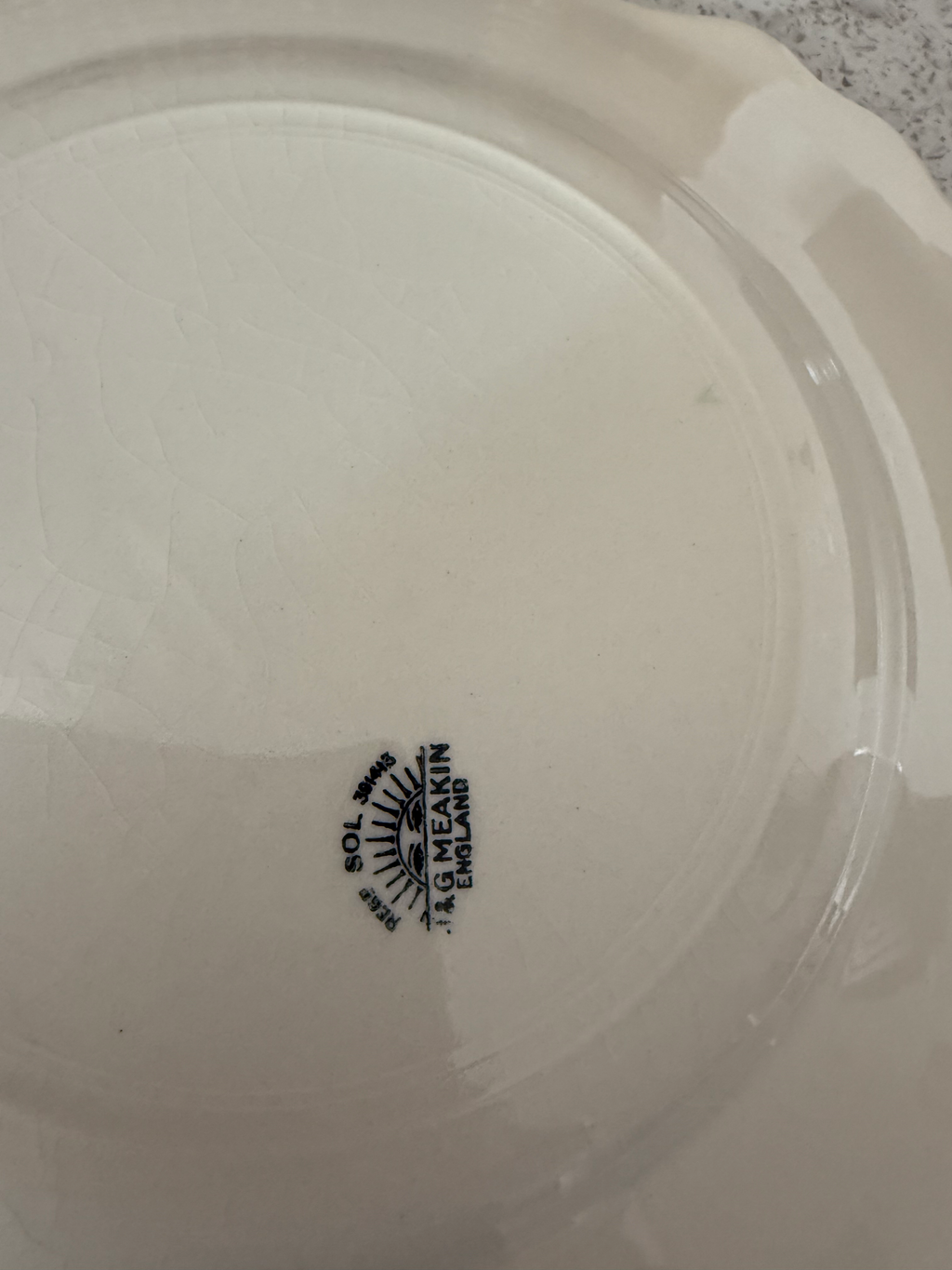 J & G Meakin Antique Victorian China Cake Plate.  image 4