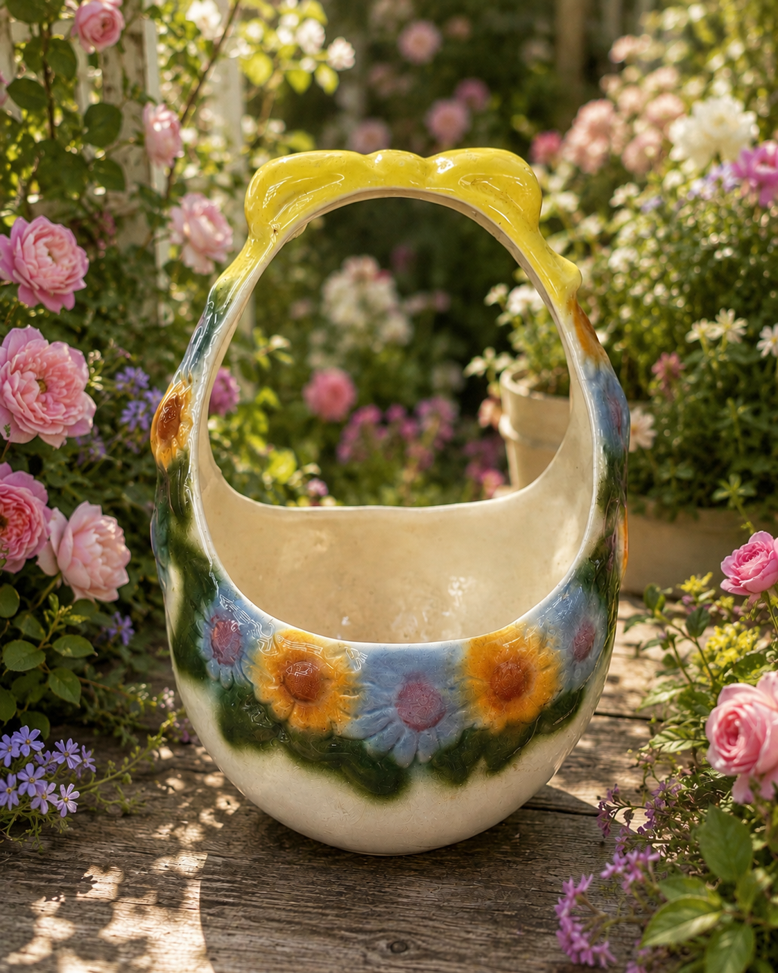 Ceramic Flower Basket