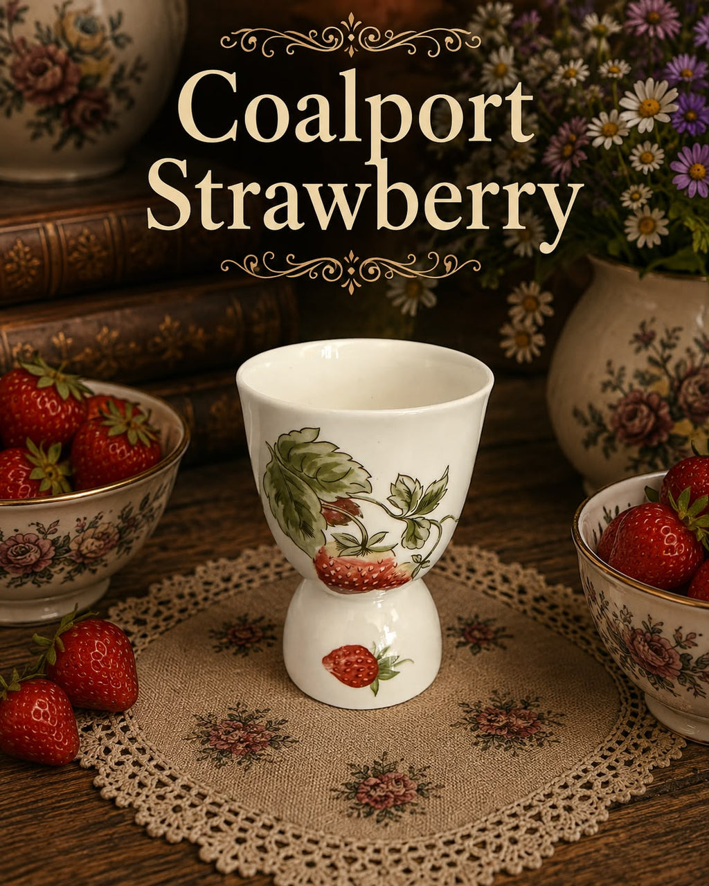 Coalport Strawberry Egg Cup
