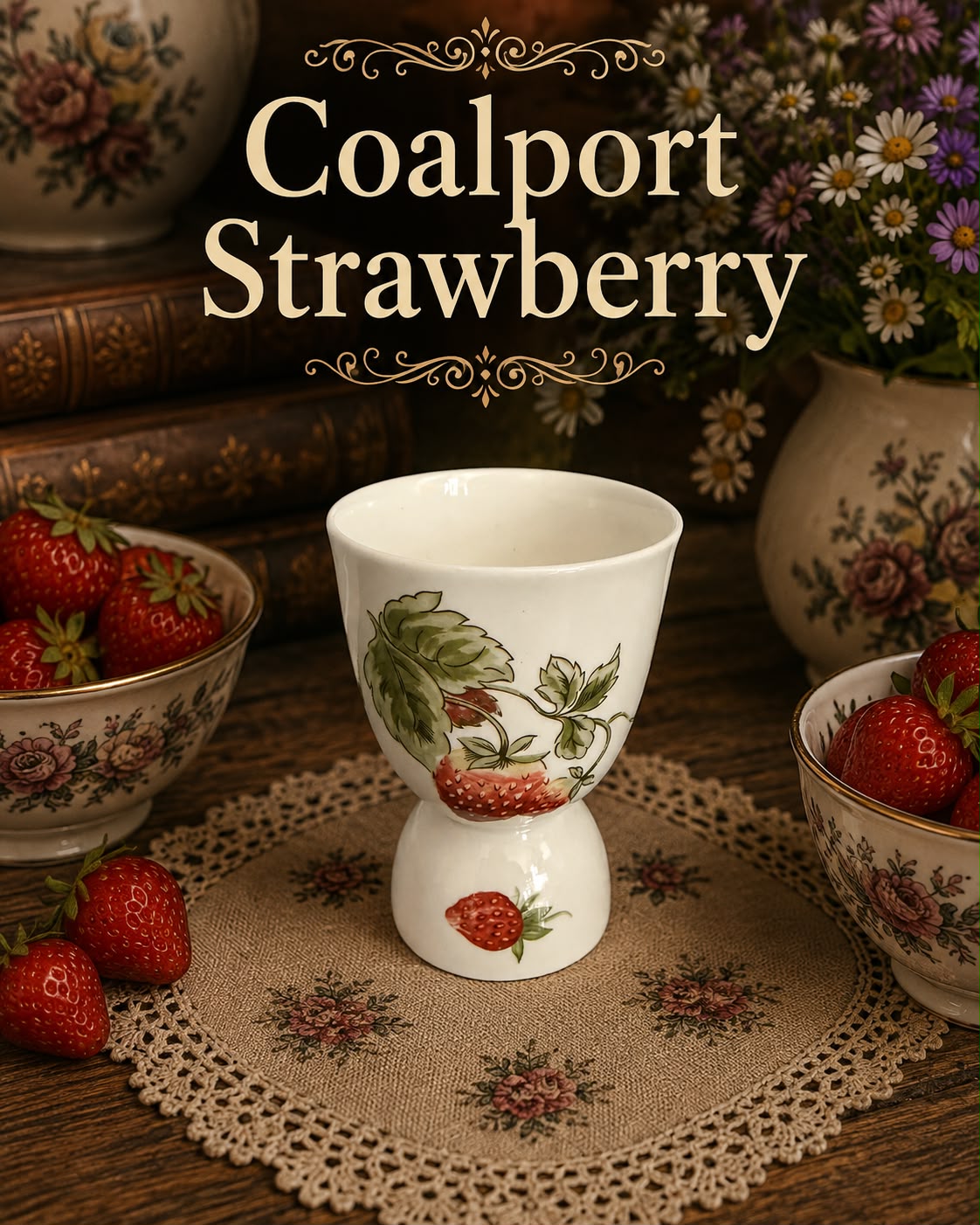 Coalport Strawberry Egg Cup