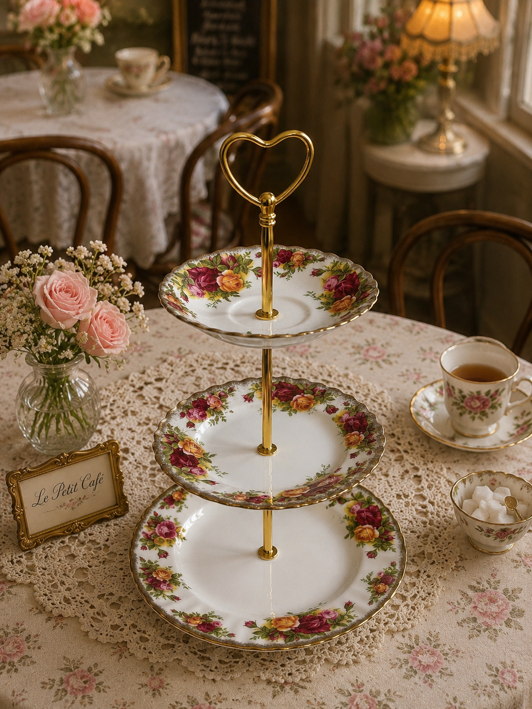 Royal Albert Old Country Roses 3 Tier Medium Cake Stand