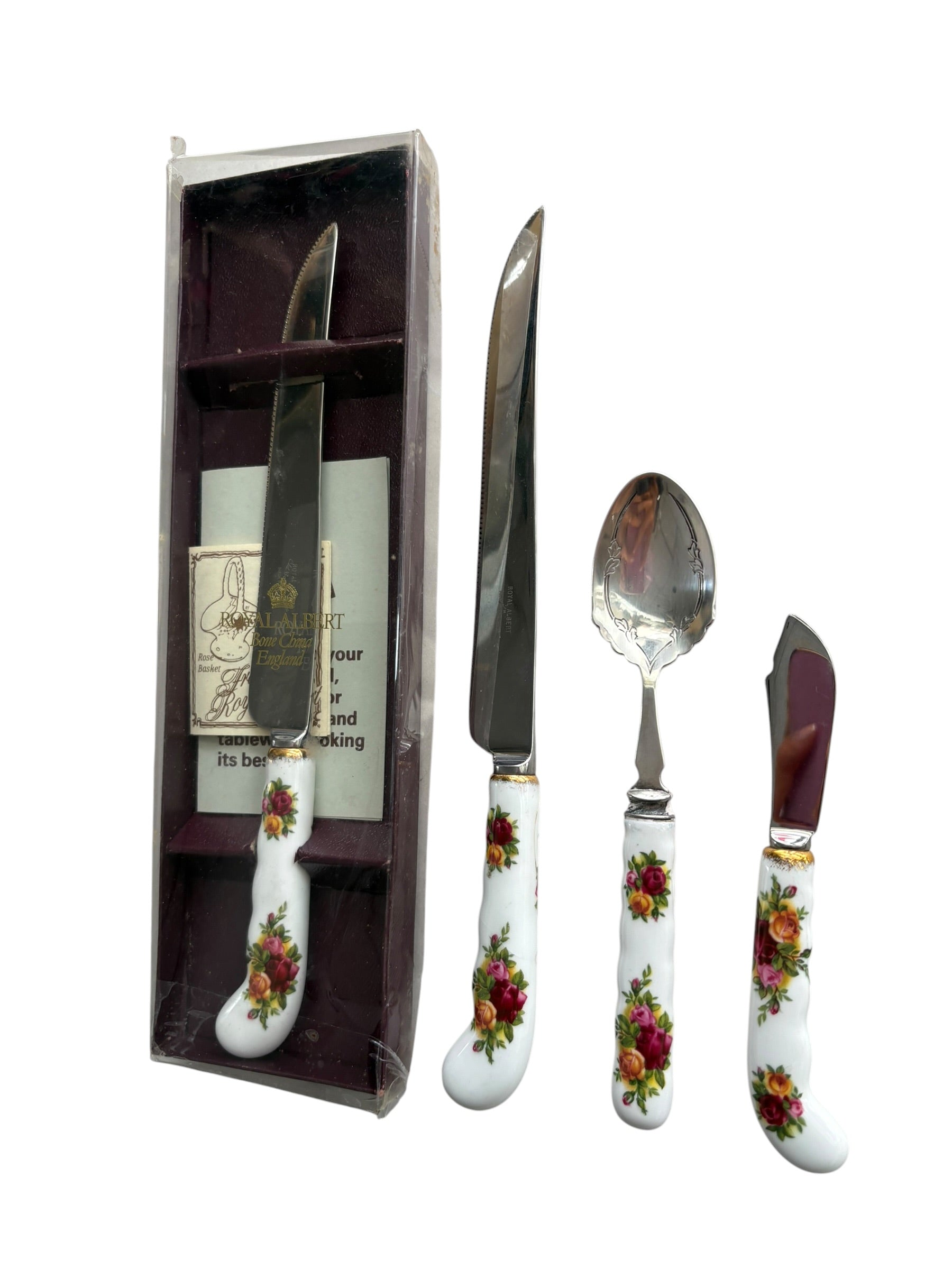 4 Pieces Royal Albert Old Country Roses Cutlery - Imperfect