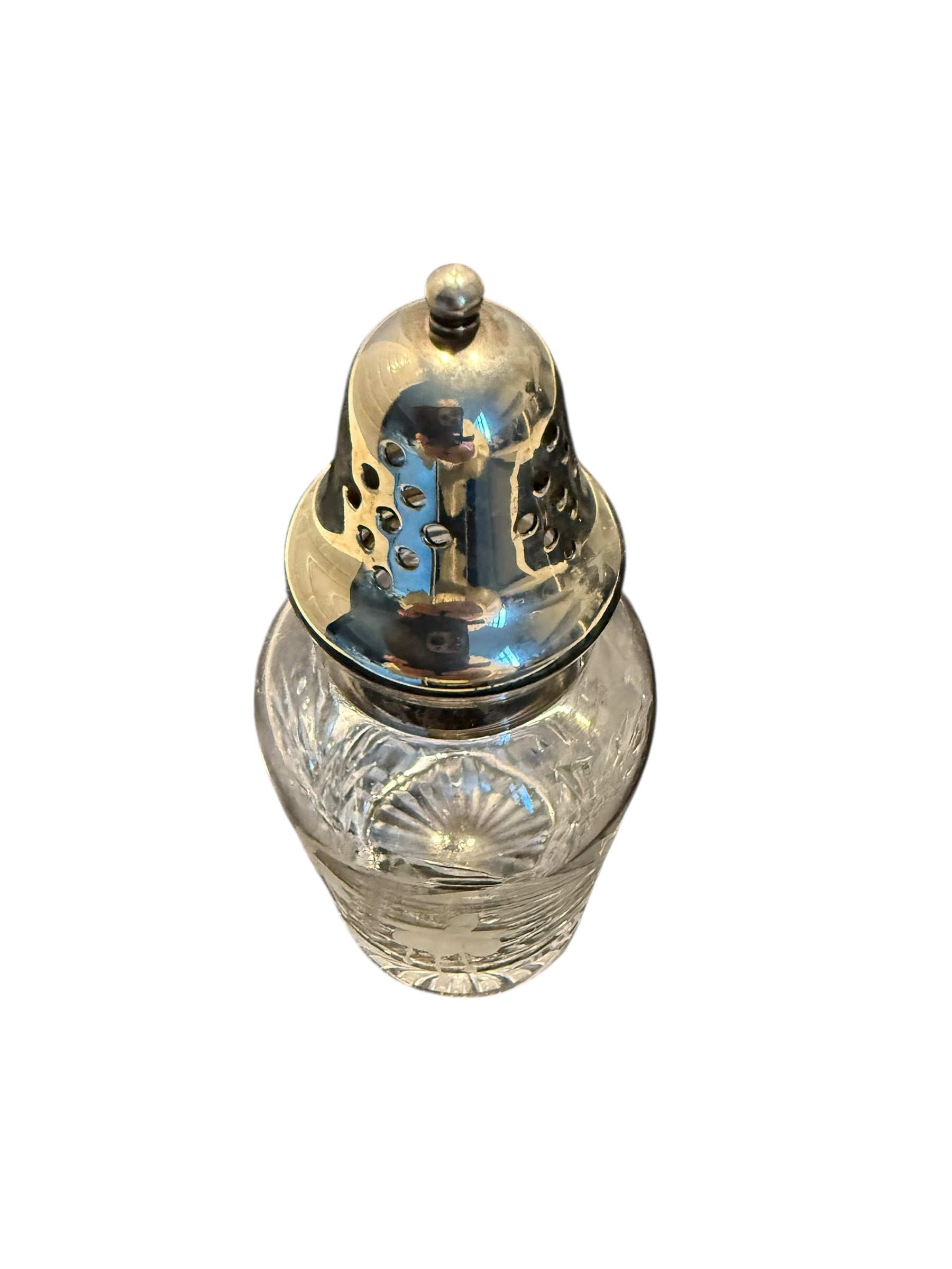 Vintage Sugar Shaker. Etched Glass image 2