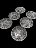 Set Of 6 Hand Cut Crystal Bowls image 0
