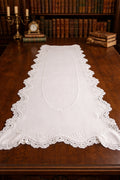 Large cotton lace table runner.   image 0