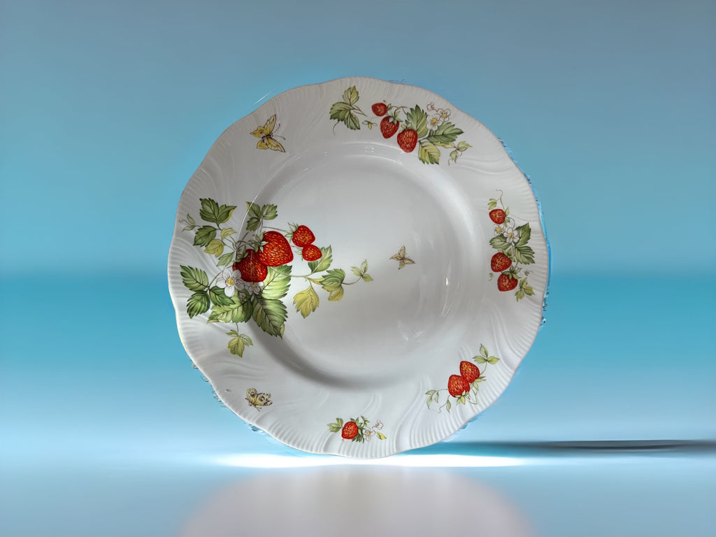 Large Strawberries Vintage dinner plate.  image 1