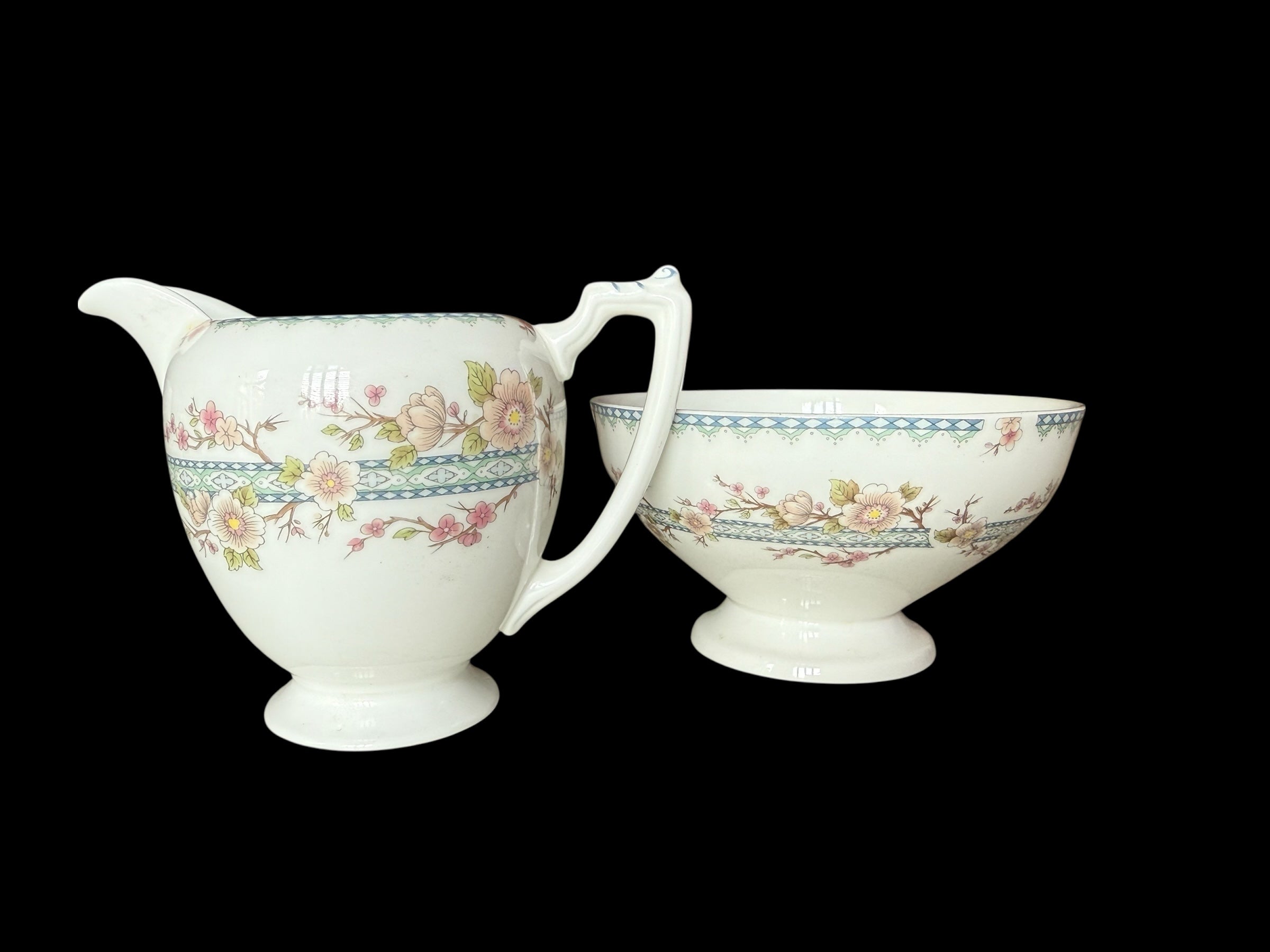 Coalport. ‘April’ - Milk Jug & Sugar Bowl image 3