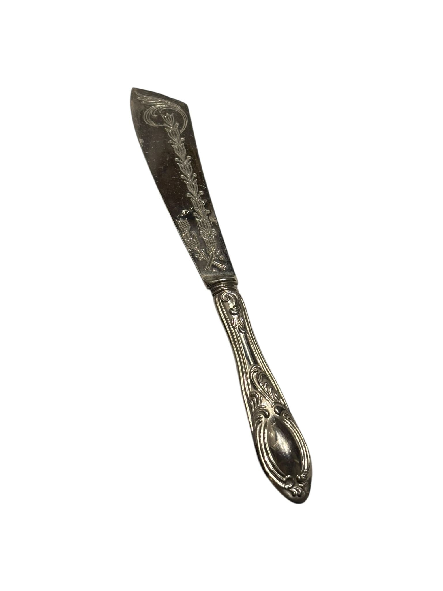 Vintage Ornate Silver-Plated Butter Knife image 1