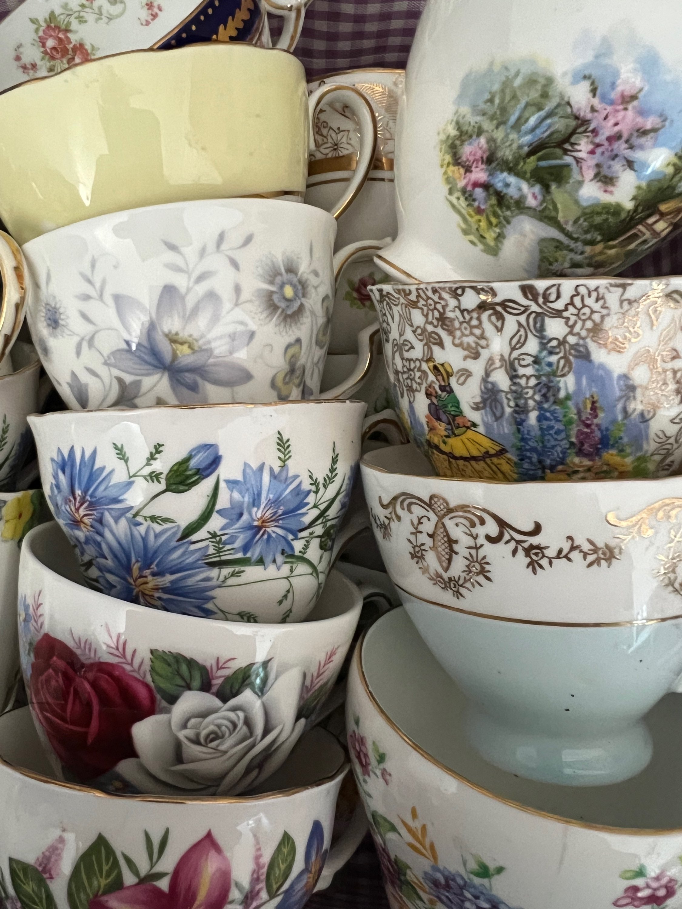 75 Vintage China Teacups. NO SAUCERS image 8