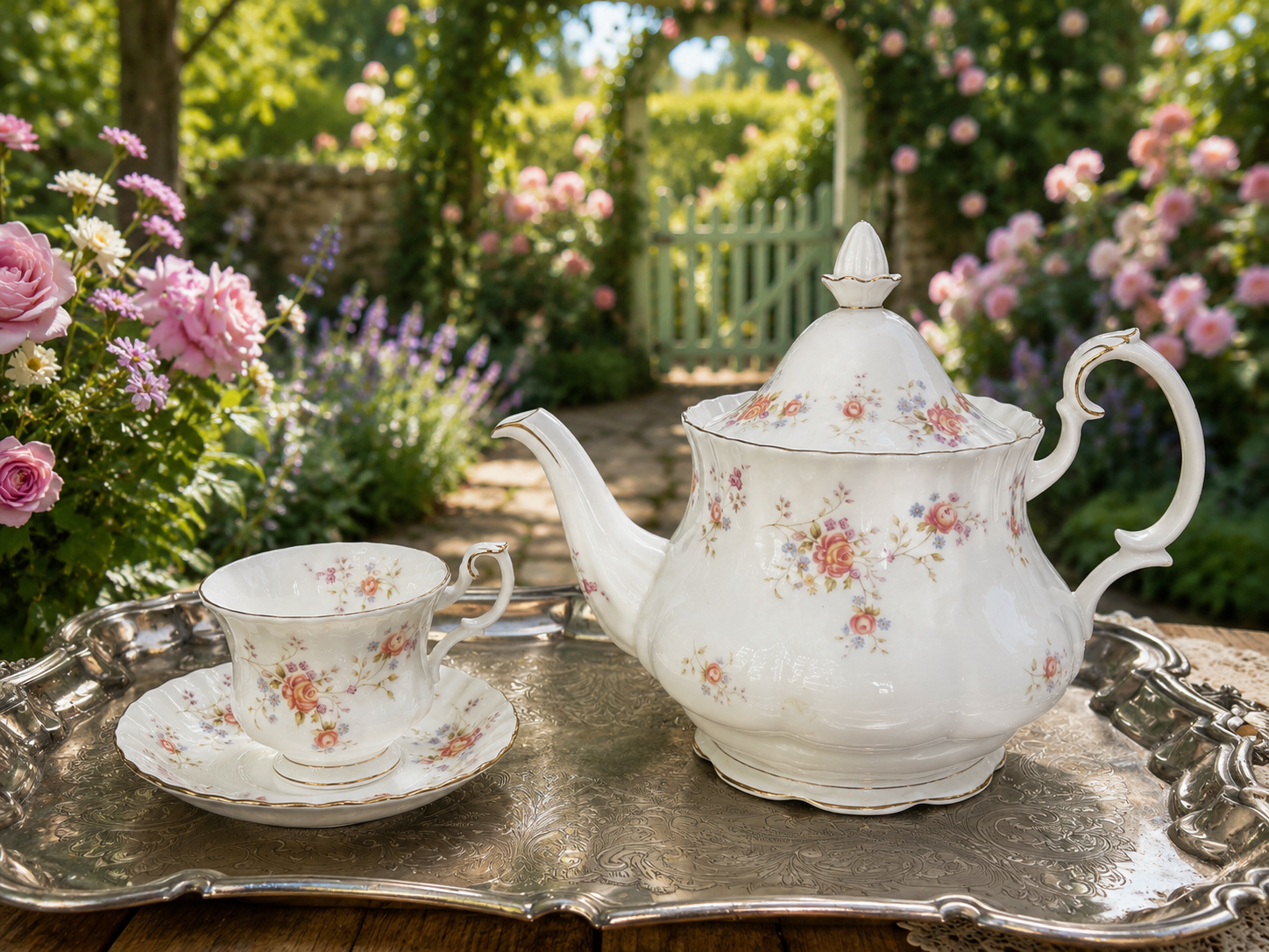 Royal Albert Peach Rose Large Teapot