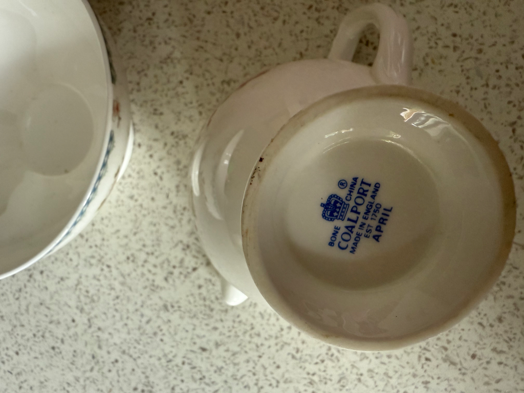 Coalport. ‘April’ - Milk Jug & Sugar Bowl image 4