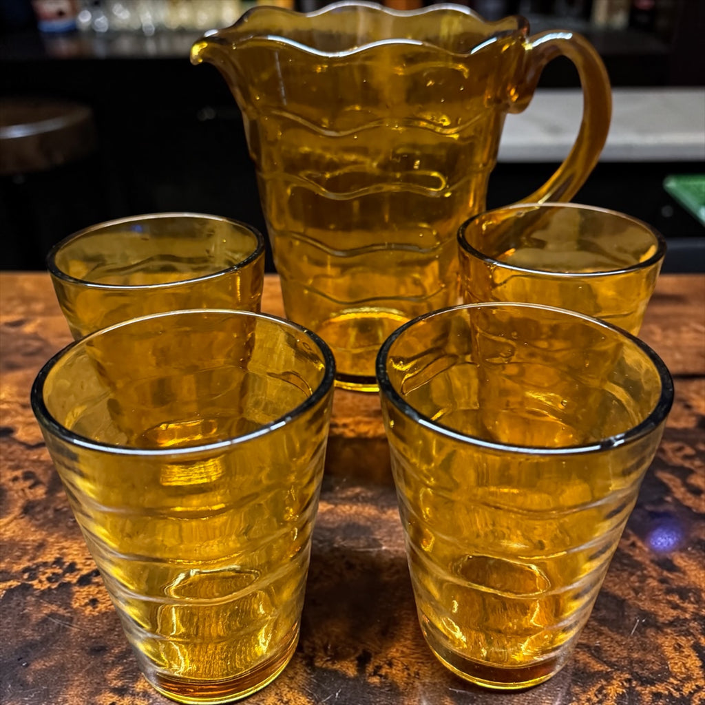 Retro Amber Glass Lemonade Set image 3