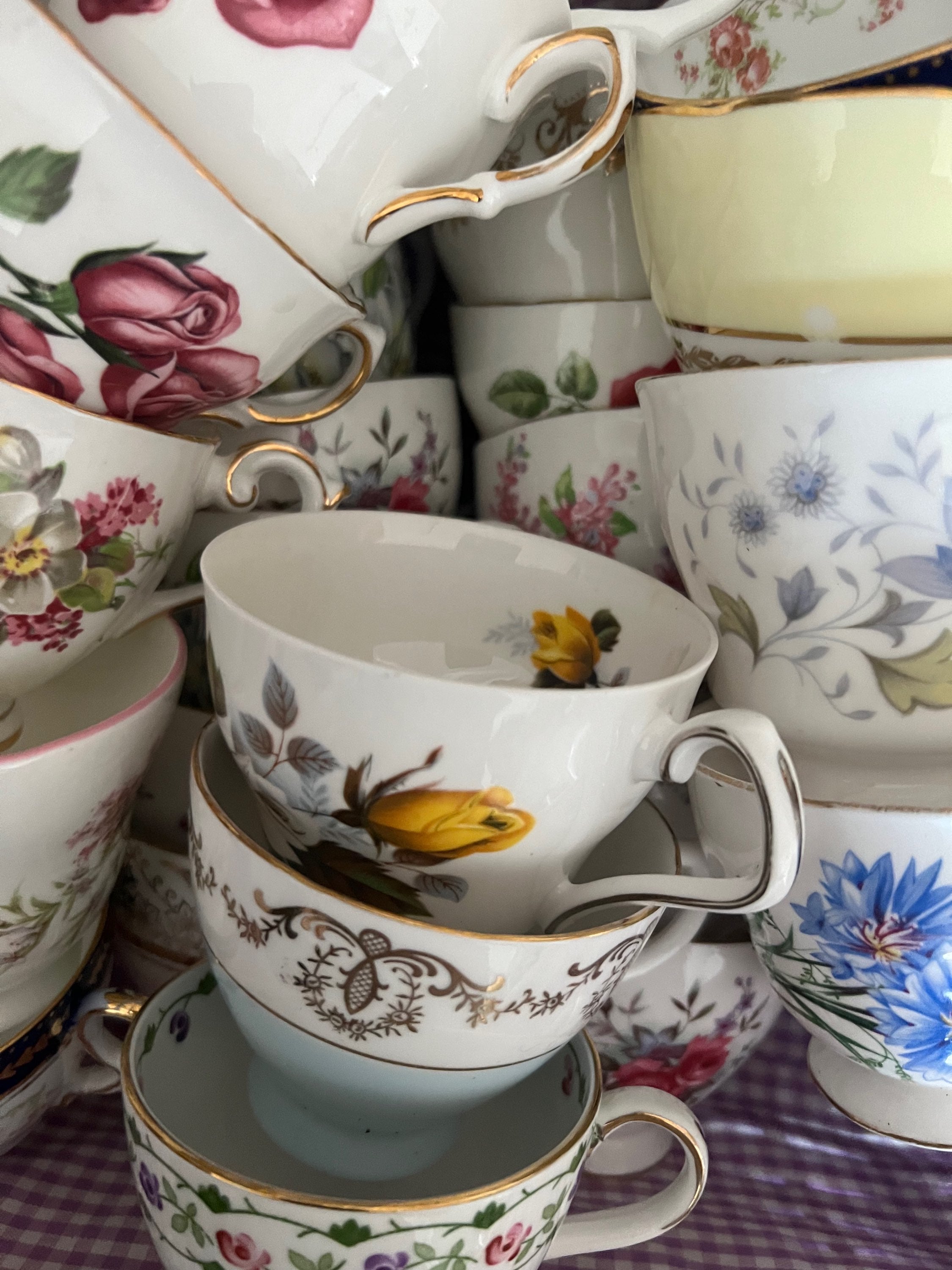 75 Vintage China Teacups. NO SAUCERS image 10