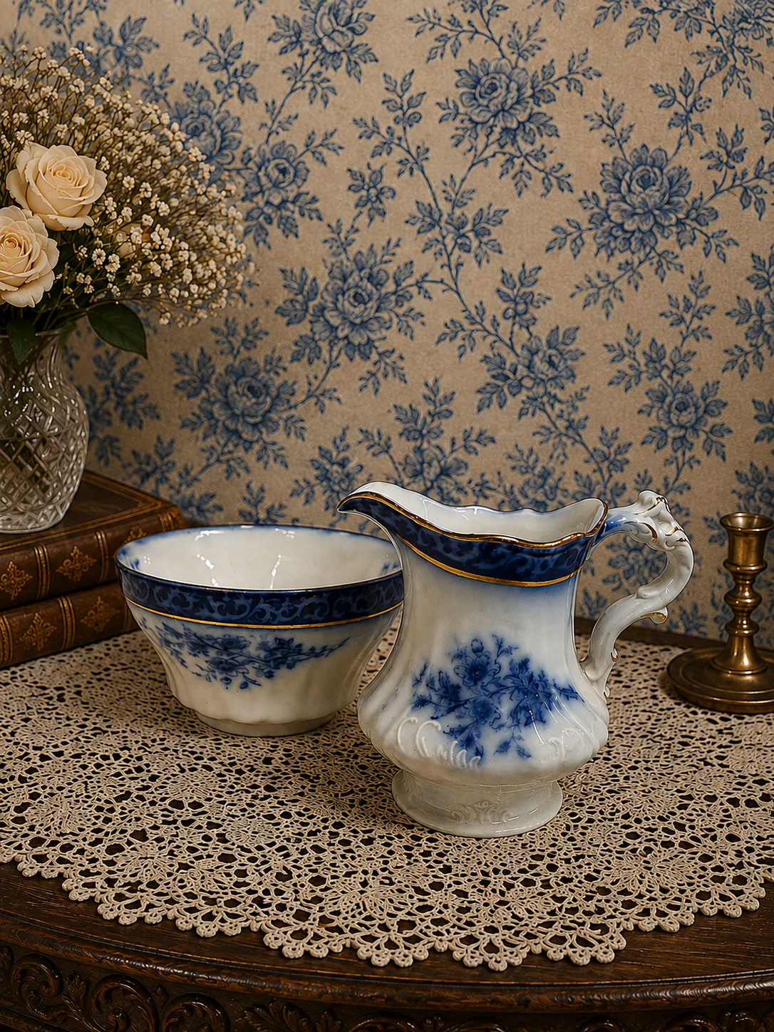 Antique Milk Jug & Sugar Bowl