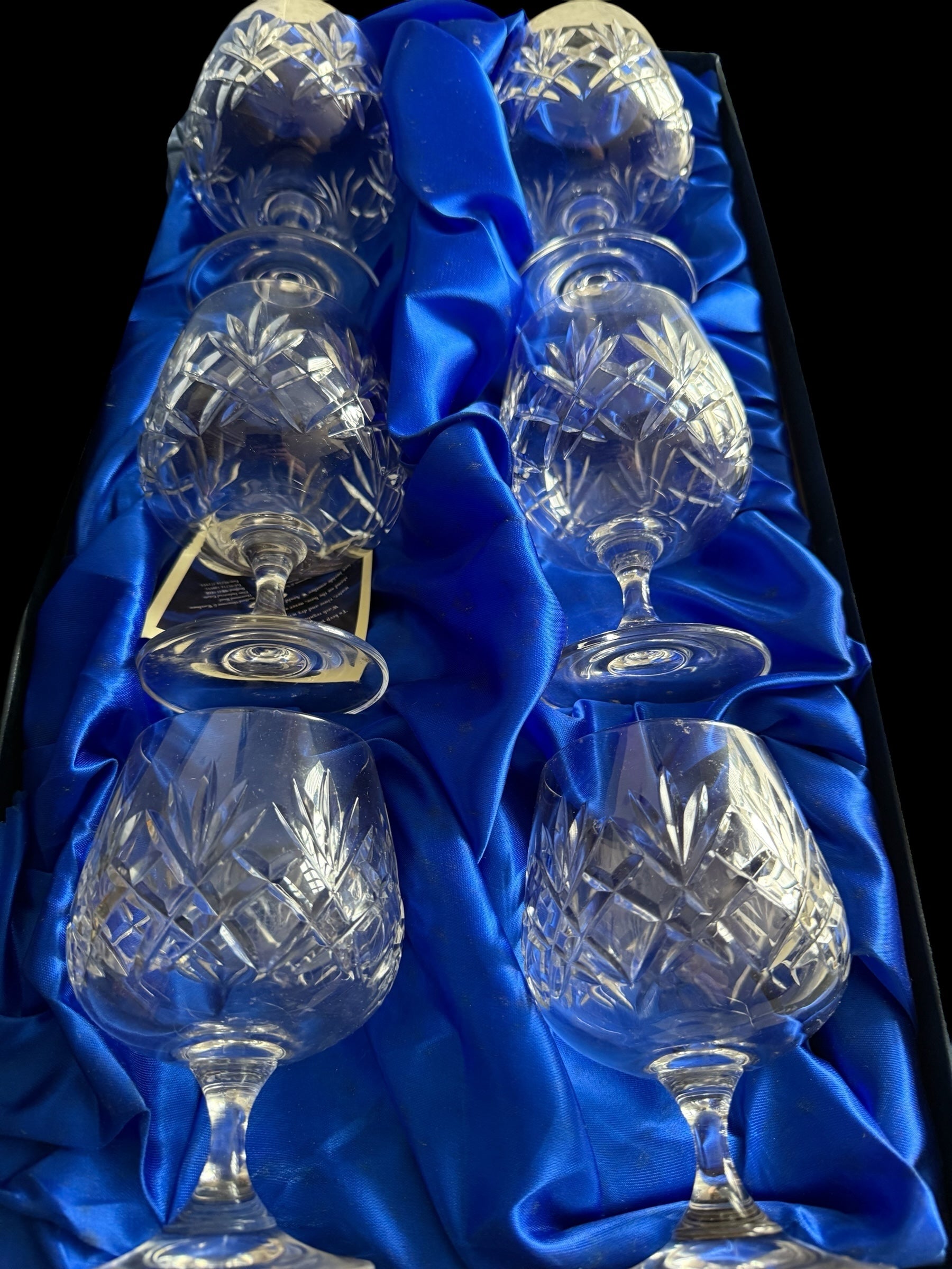 BOHEMIA. Set 6 Vintage Brandy Balloon Crystal Glasses.  image 11