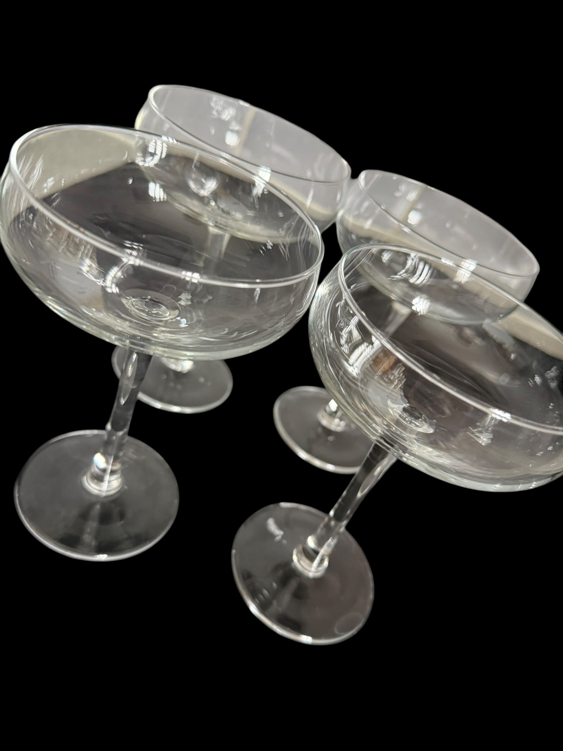 4 Tall Champagne Coupes.  image 3