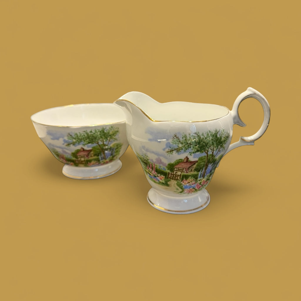Queen Anne China Milk Jug & Sugar Bowl image 1