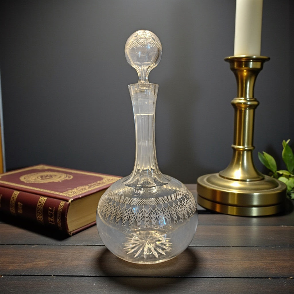 Vintage Decanter. Etched Glass. image 0