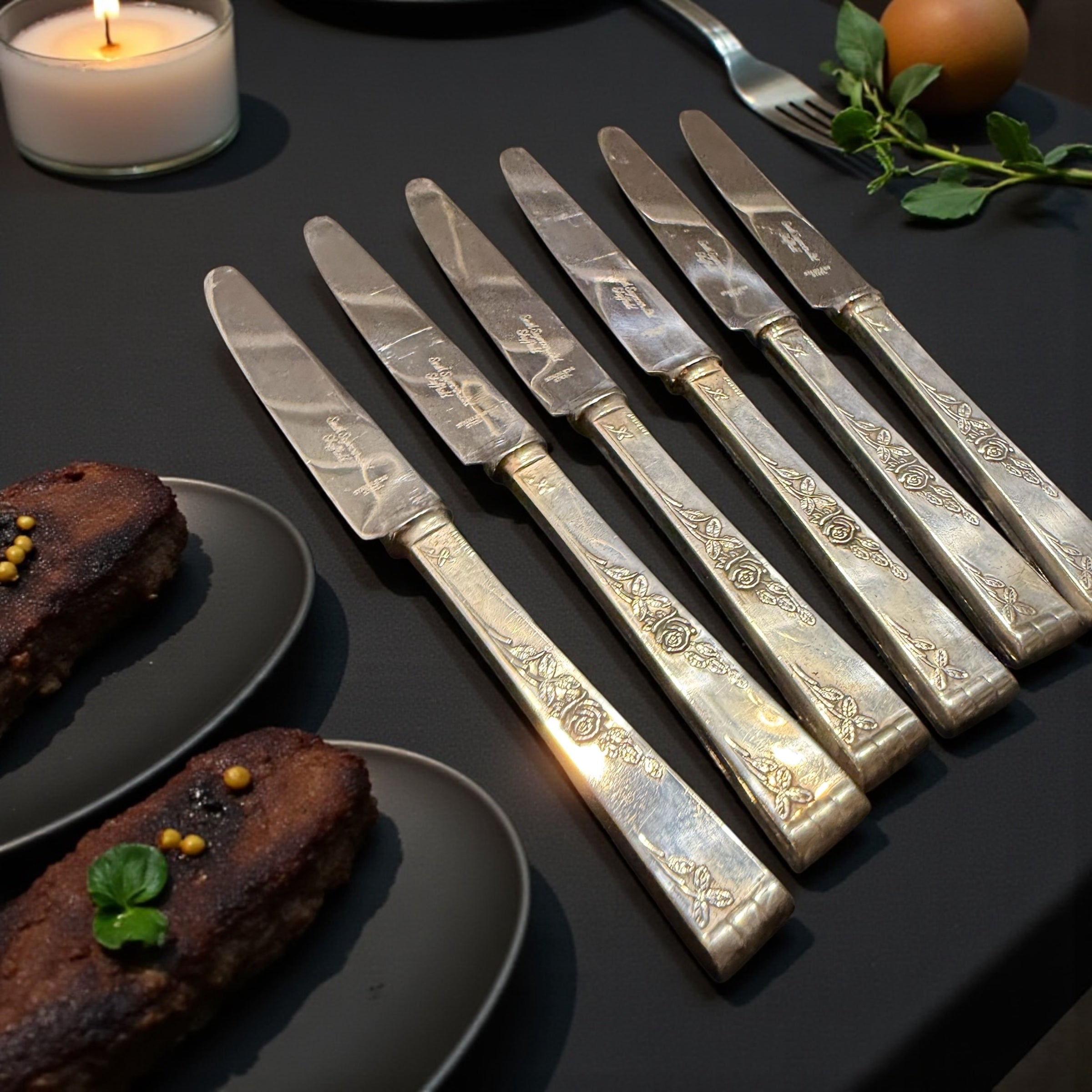 Smith Seymour of Sheffield Vintage Cutlery. Set 6 Knives image 0