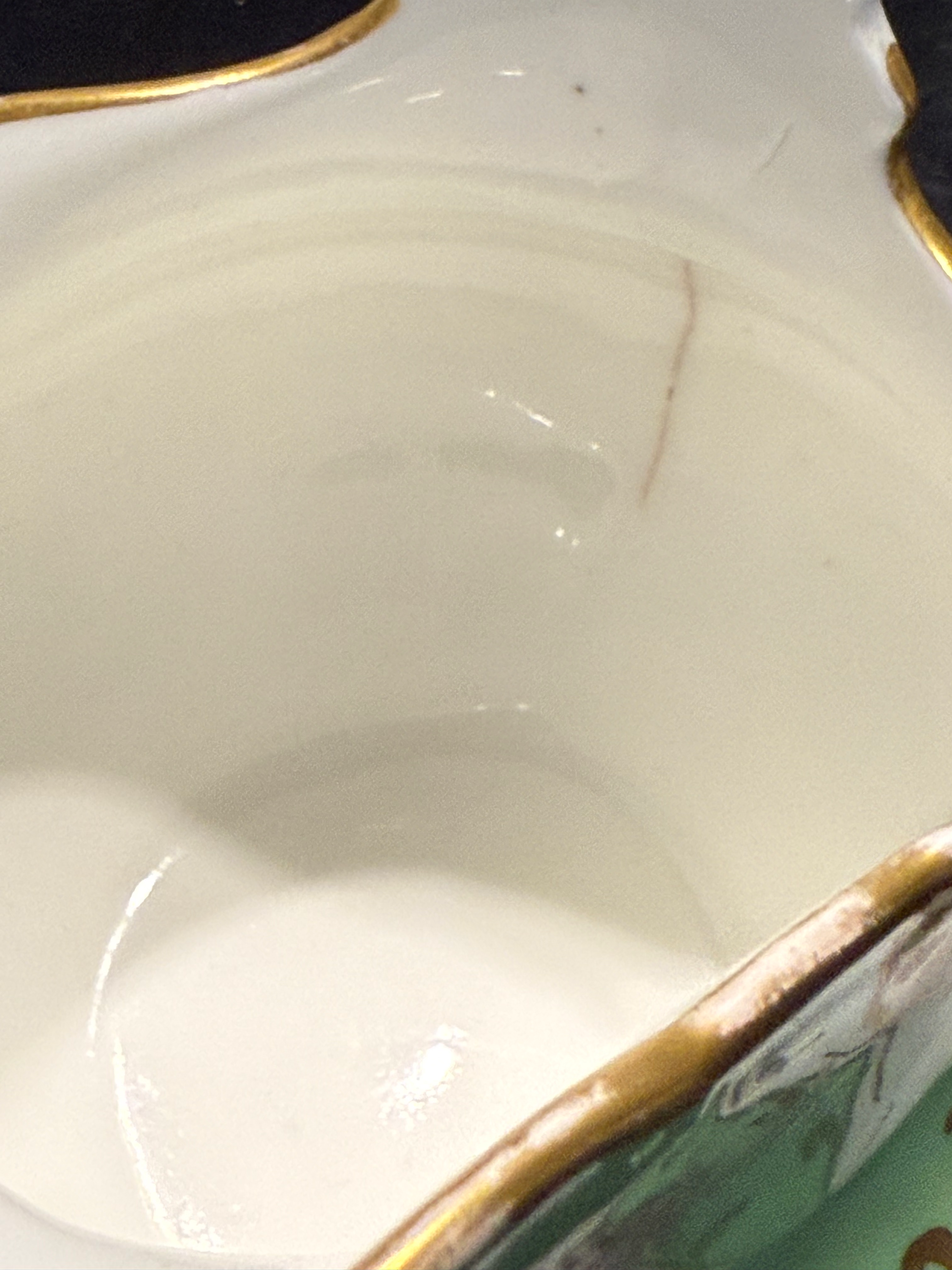 Imperfect - Antique Rockingham. GREEN. Creamer Jug image 1