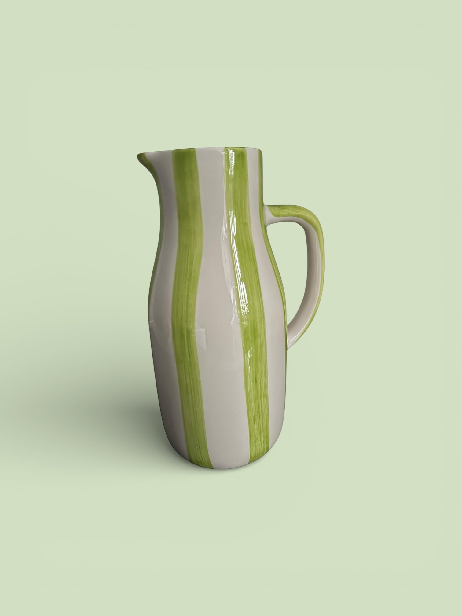 Brand New. Tall Green Stripe Vase.  image 1