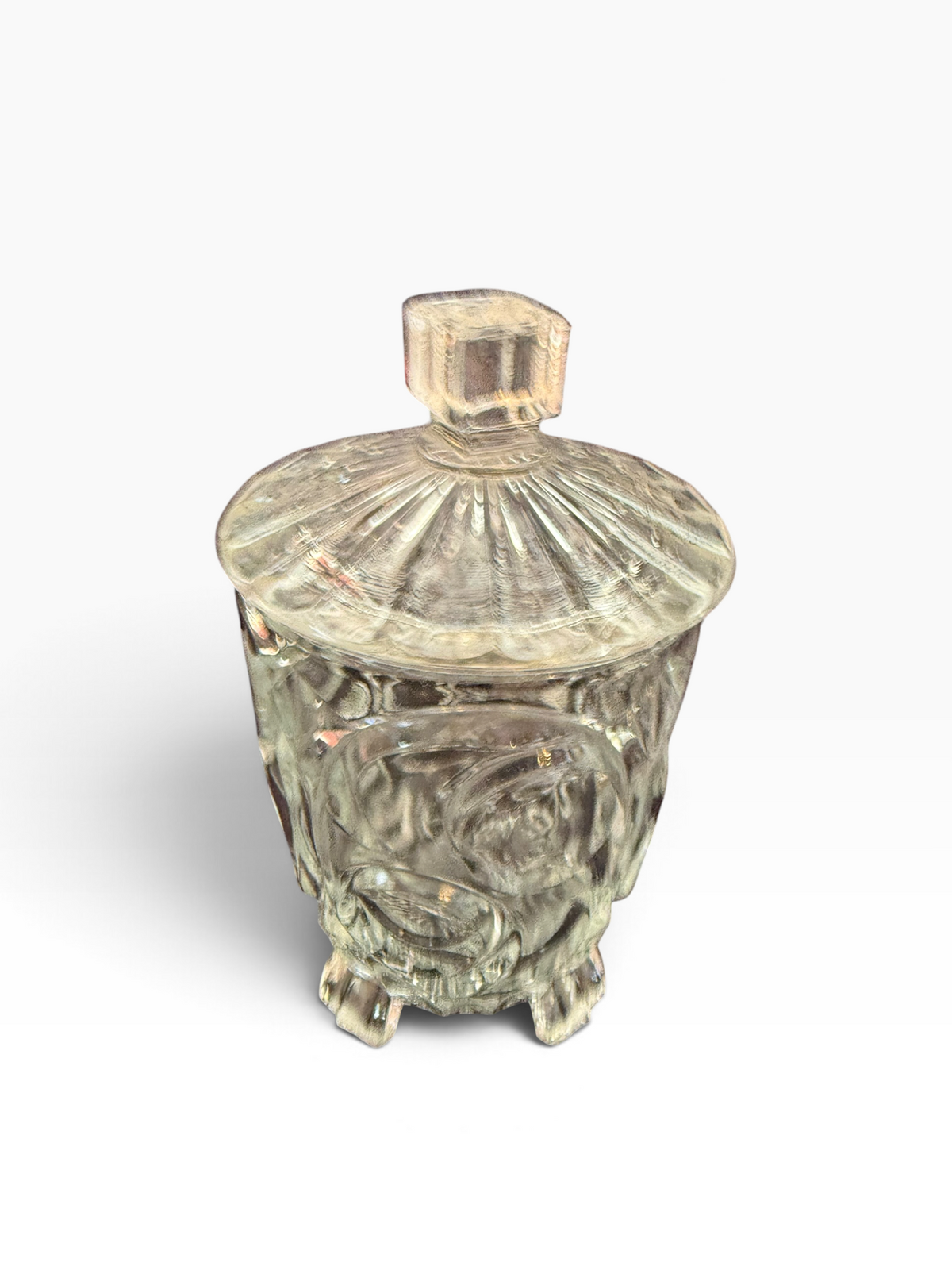 Large vintage glass sweet jar