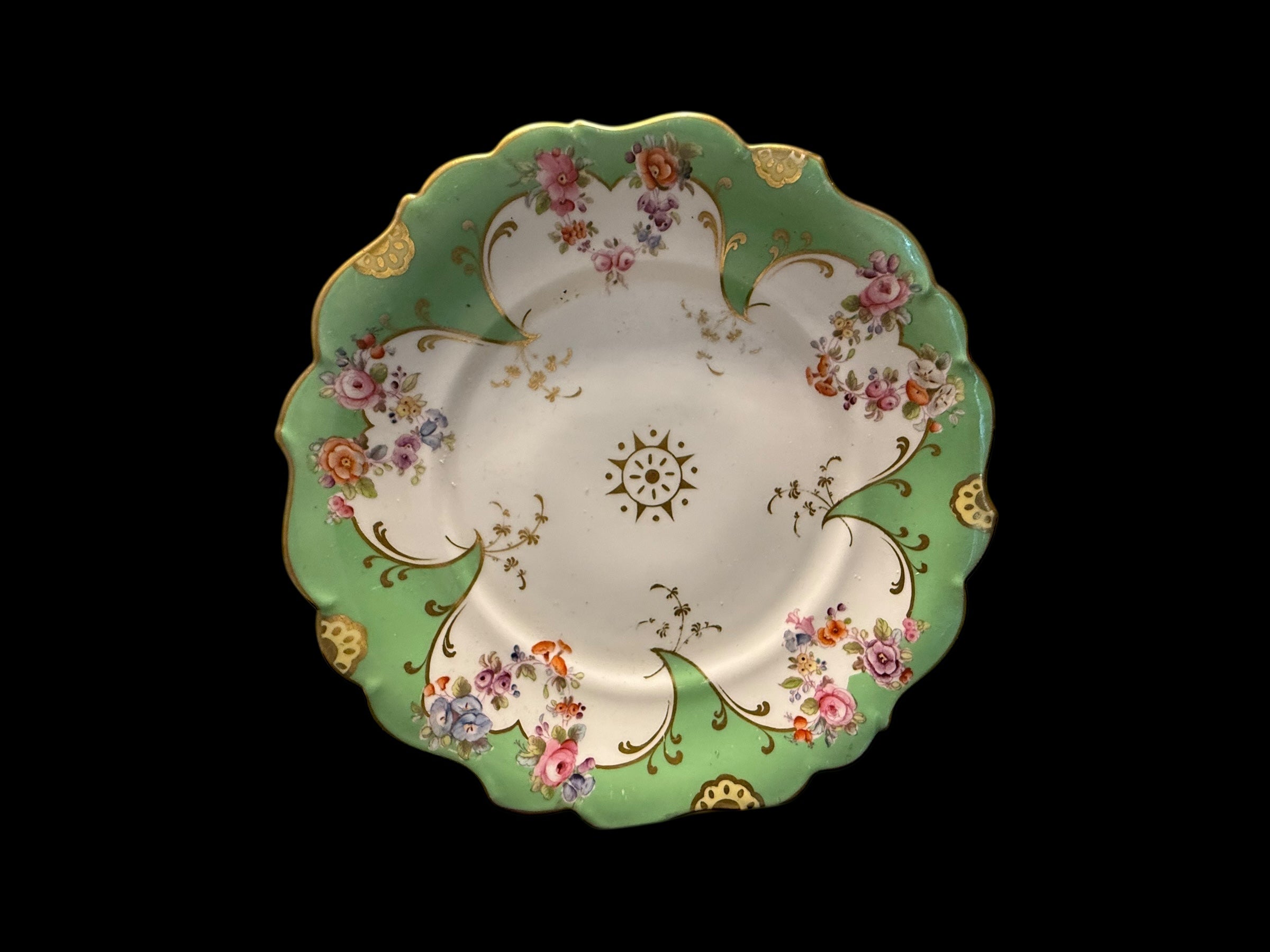Antique Rockingham. GREEN. Plate.  image 6