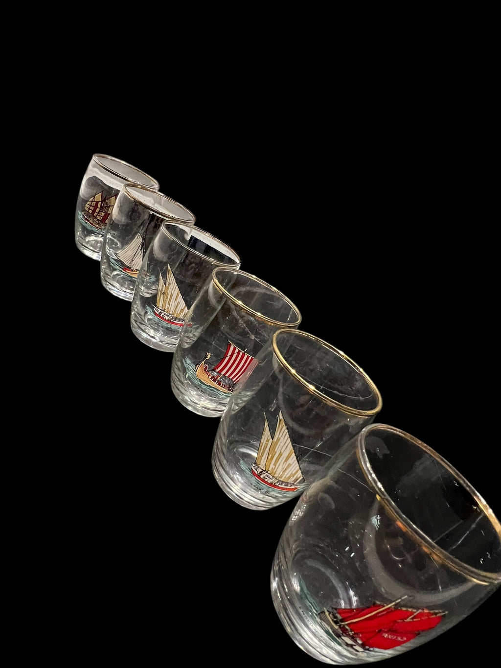 Set 6 Vintage Shot Glasses.  image 1