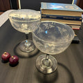 Pair etched Champagne Coupes image 0