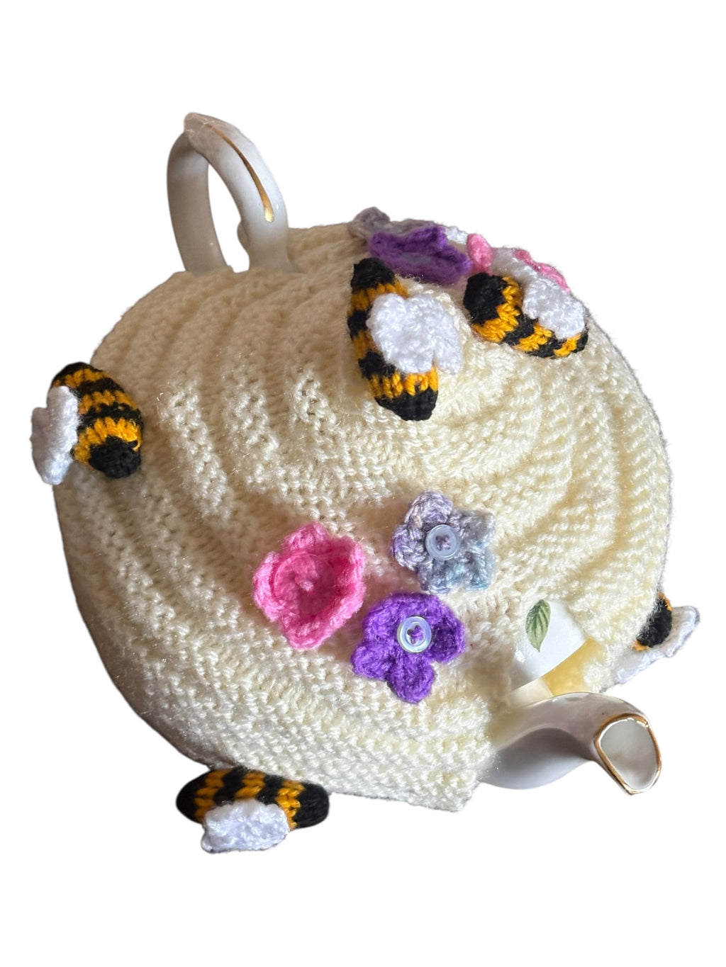 Handmade Teapot Cosy with Bee & Flower Design image 1