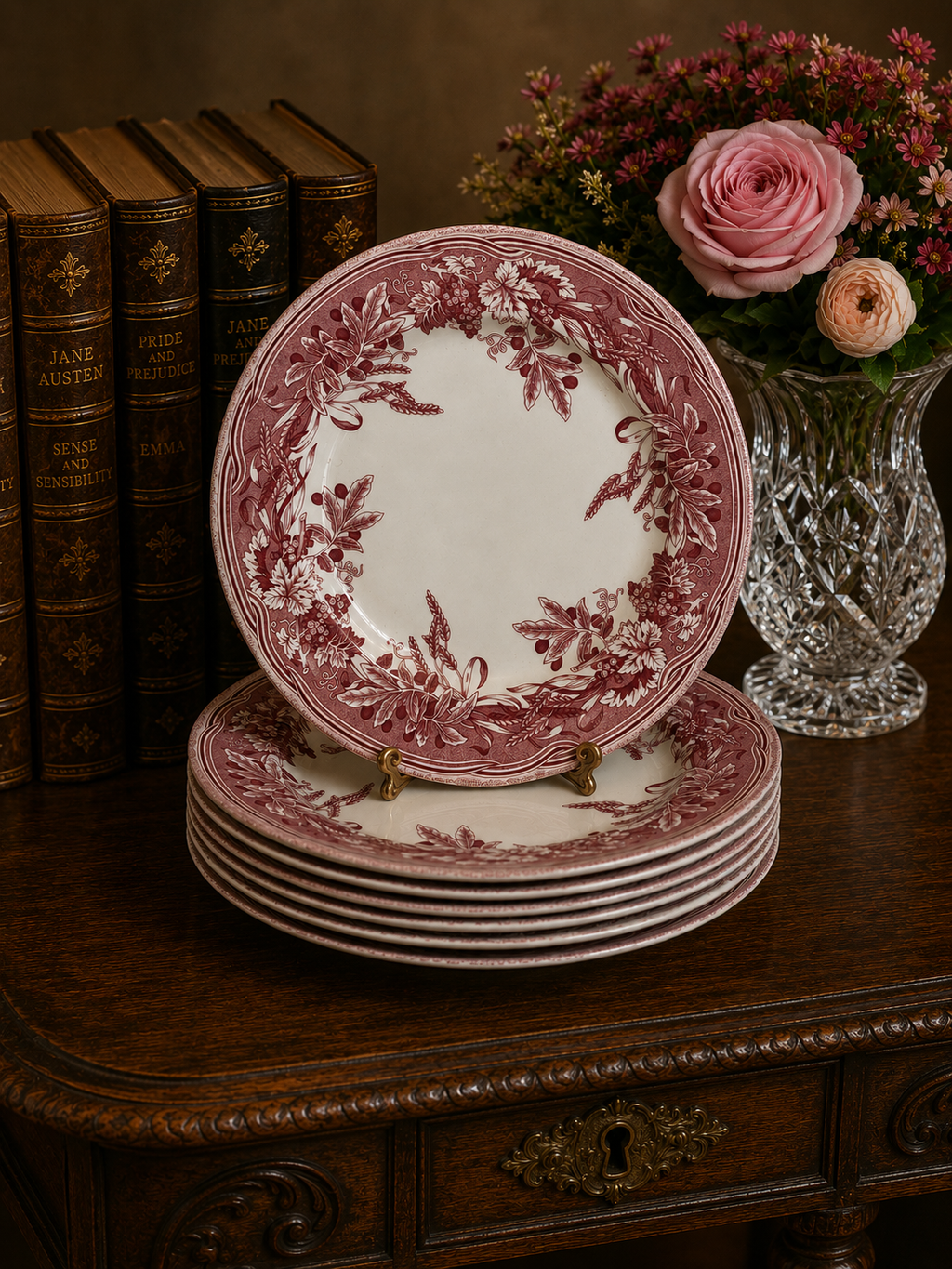 ‘Fulham’ by Spode for William Sonoma Set of 8 Large Rim Soup Bowls