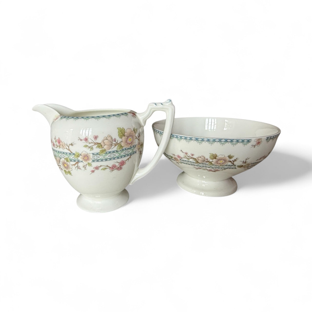 Coalport. ‘April’ - Milk Jug & Sugar Bowl image 0