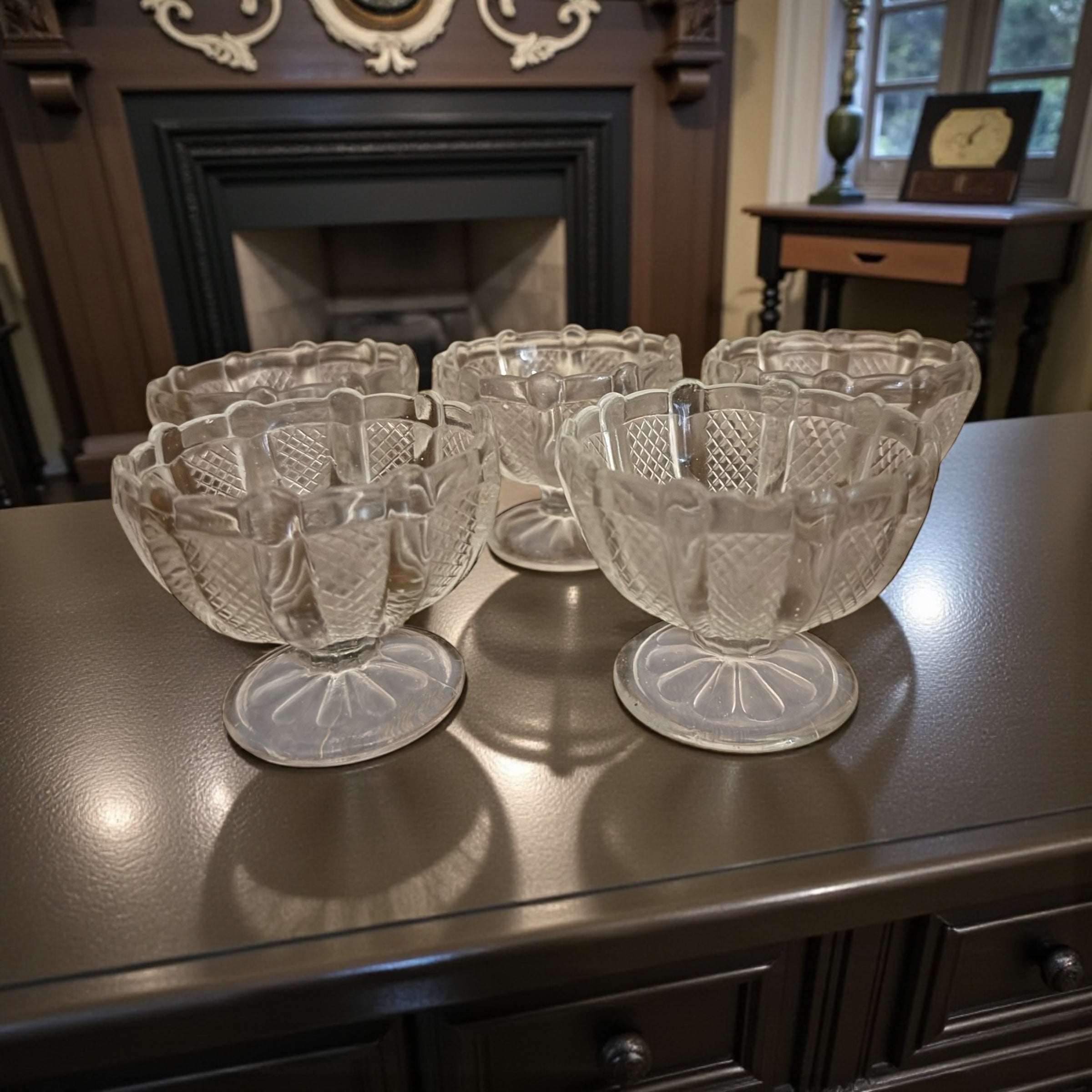 Set 5 Vintage Sundae dishes image 0