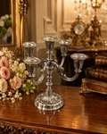 Vintage Silver Plated 5-Arm Candelabra Candle Holder