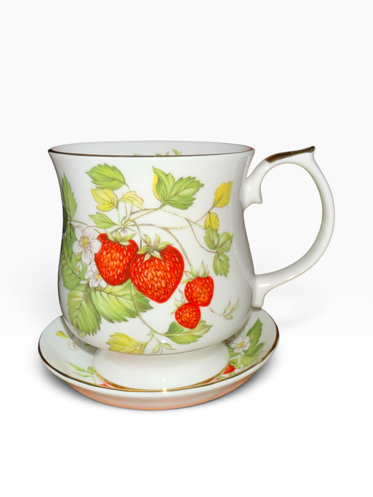 Queens China. Virginia Strawberry Mug & Coaster
