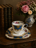 Vintage Grosvenor China “Windsor” Trio – Teacup, Saucer & Tea Plate in Cobalt Blue & Gold