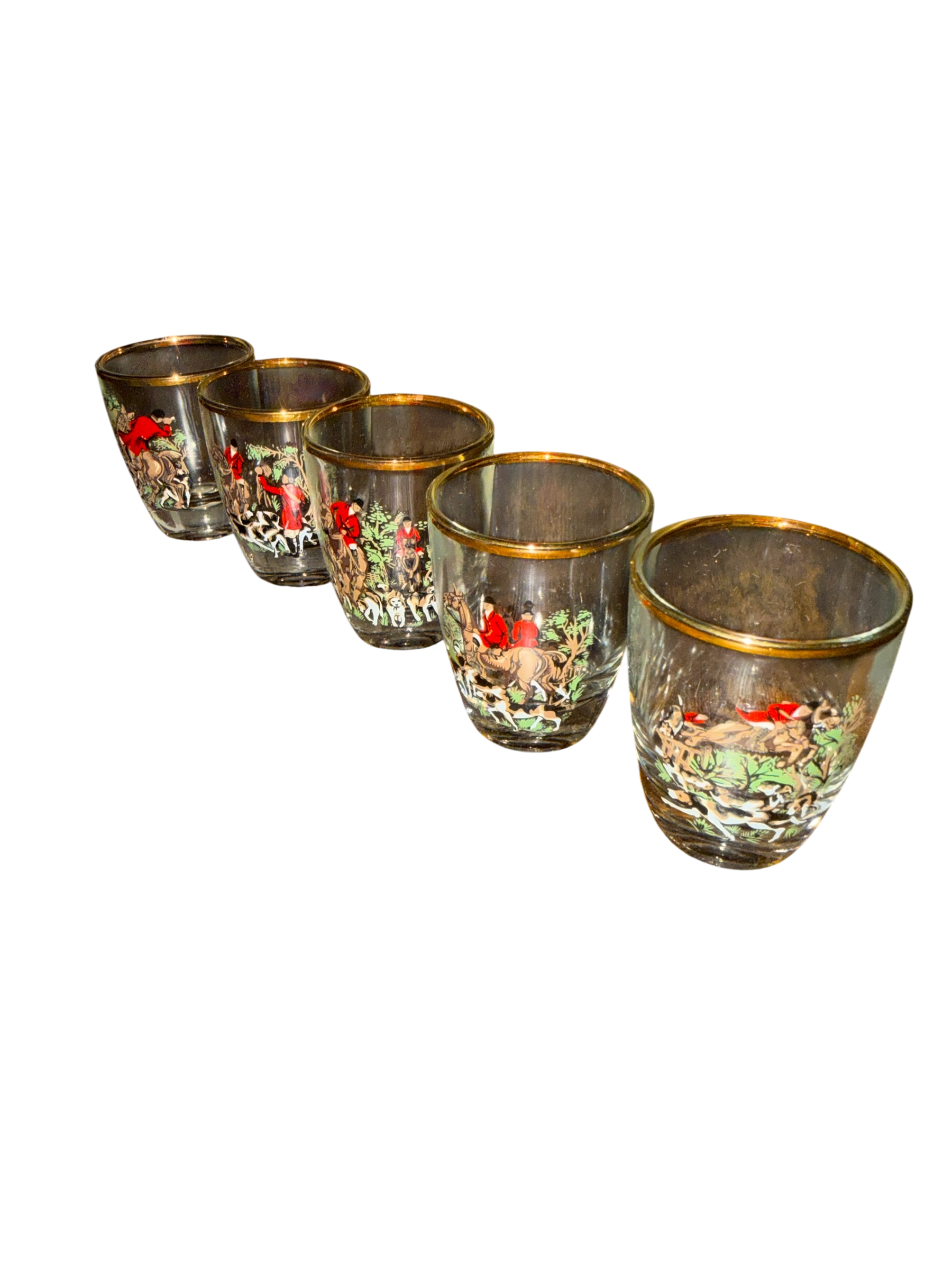 Set 5 Hunting Scene Shot Glasses image 2