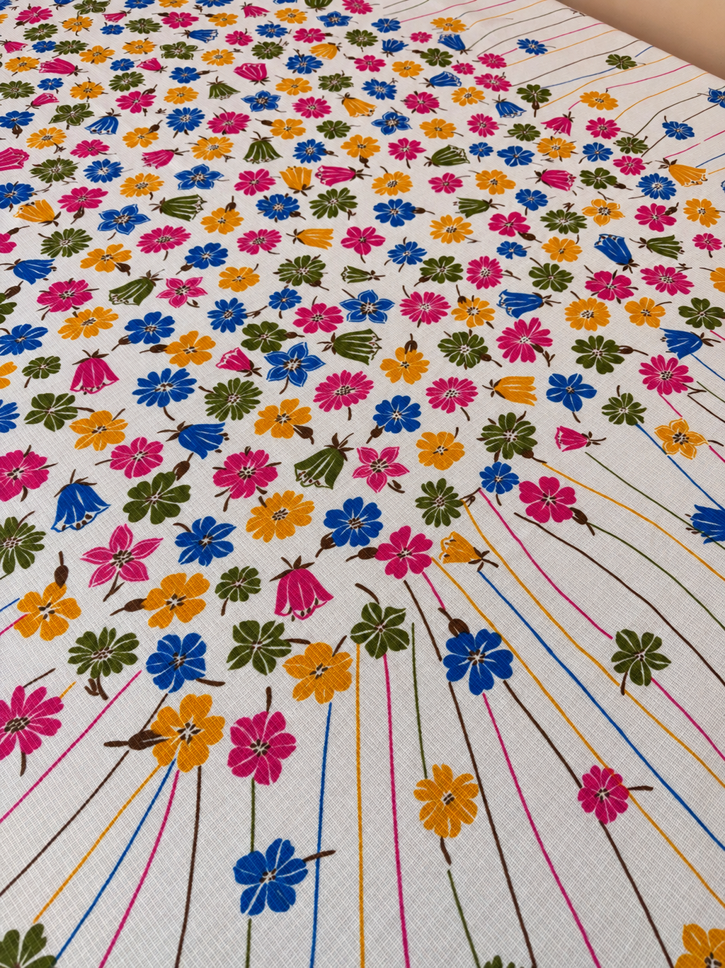 Multi Coloured Printed Floral Table Cloth
