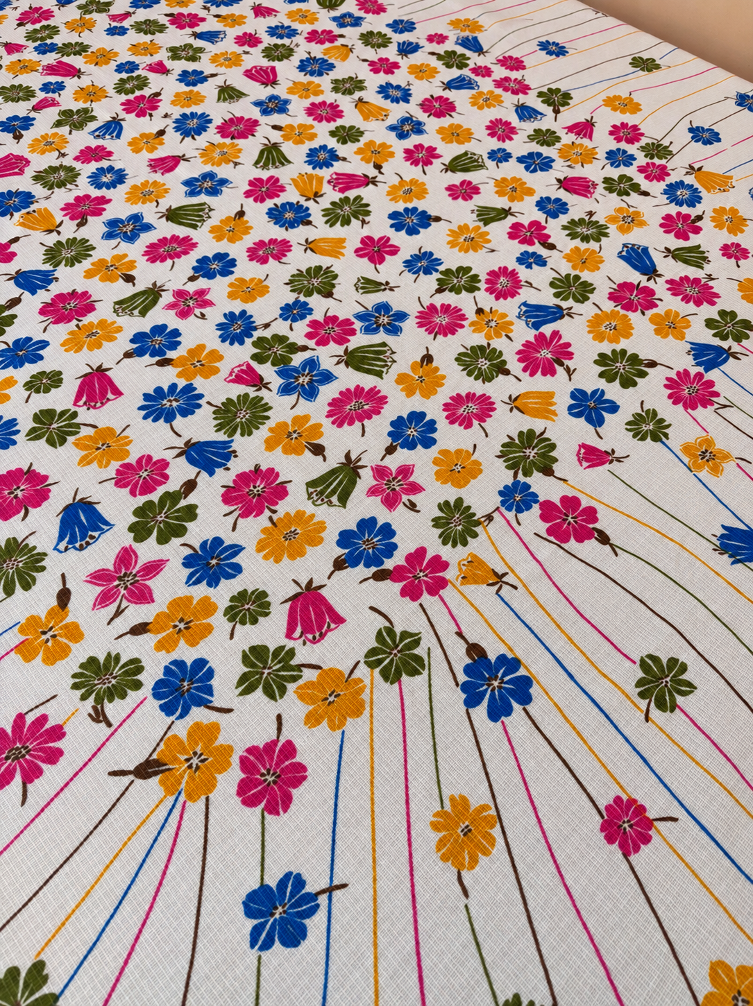 Multi Coloured Printed Floral Table Cloth