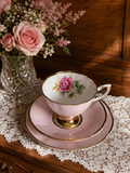 Clare Pastel Pink Trio with Single Pink Rose Design