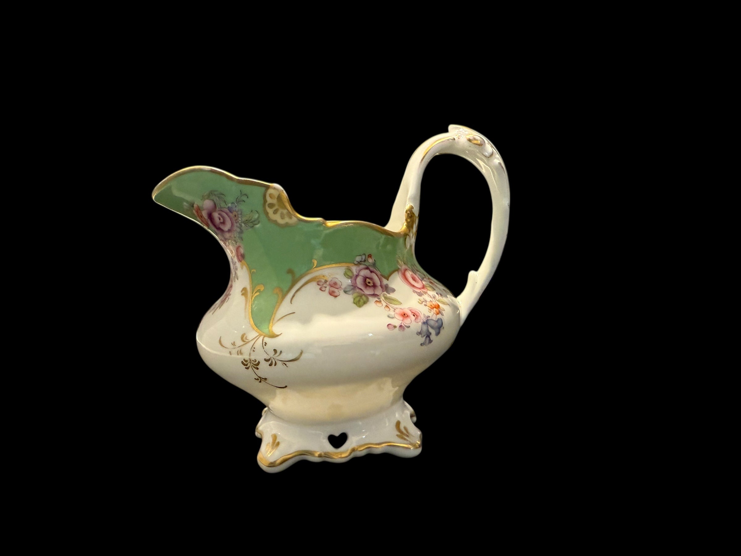 Imperfect - Antique Rockingham. GREEN. Creamer Jug image 3