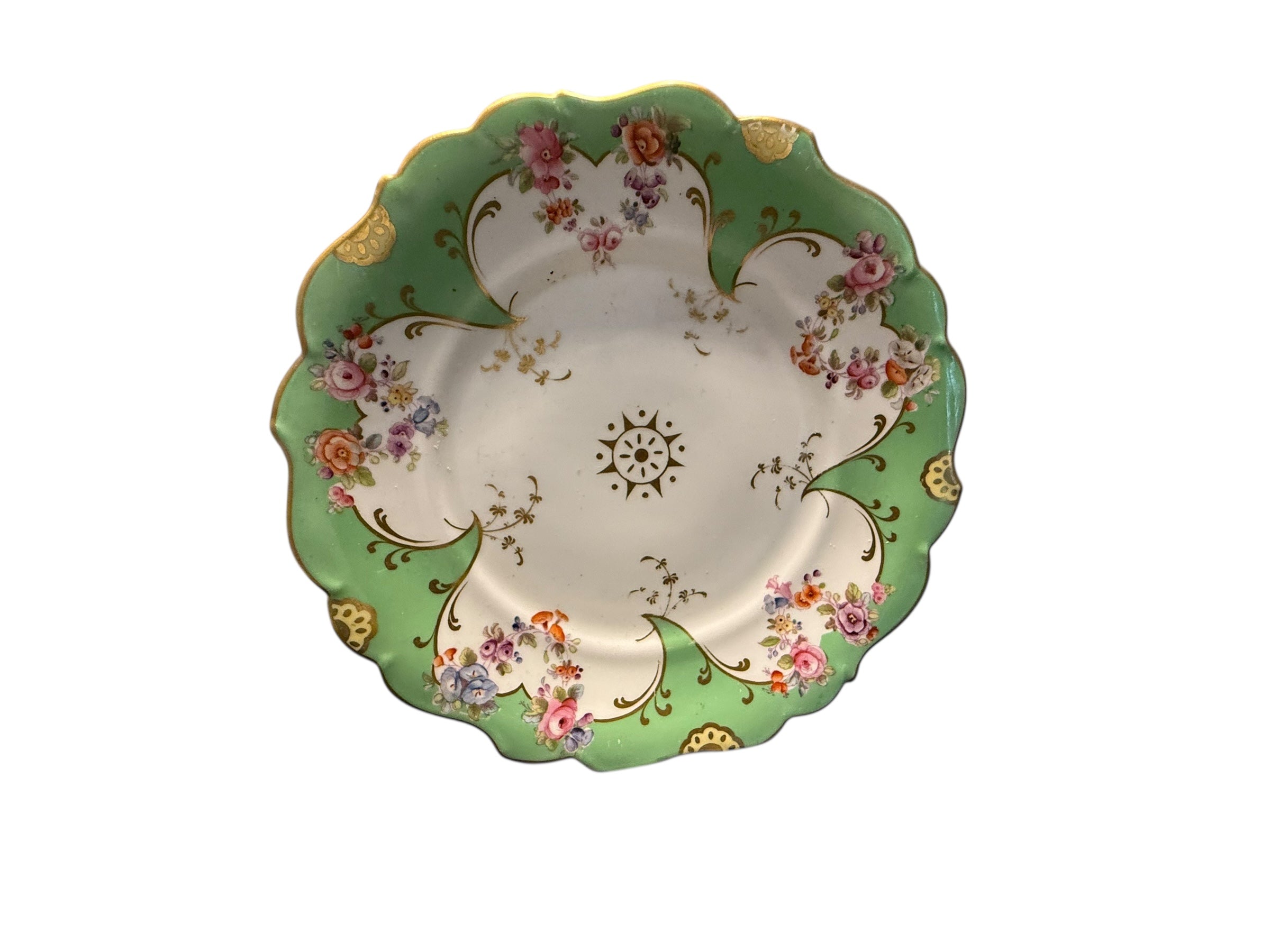 Antique Rockingham. GREEN. Plate.  image 3