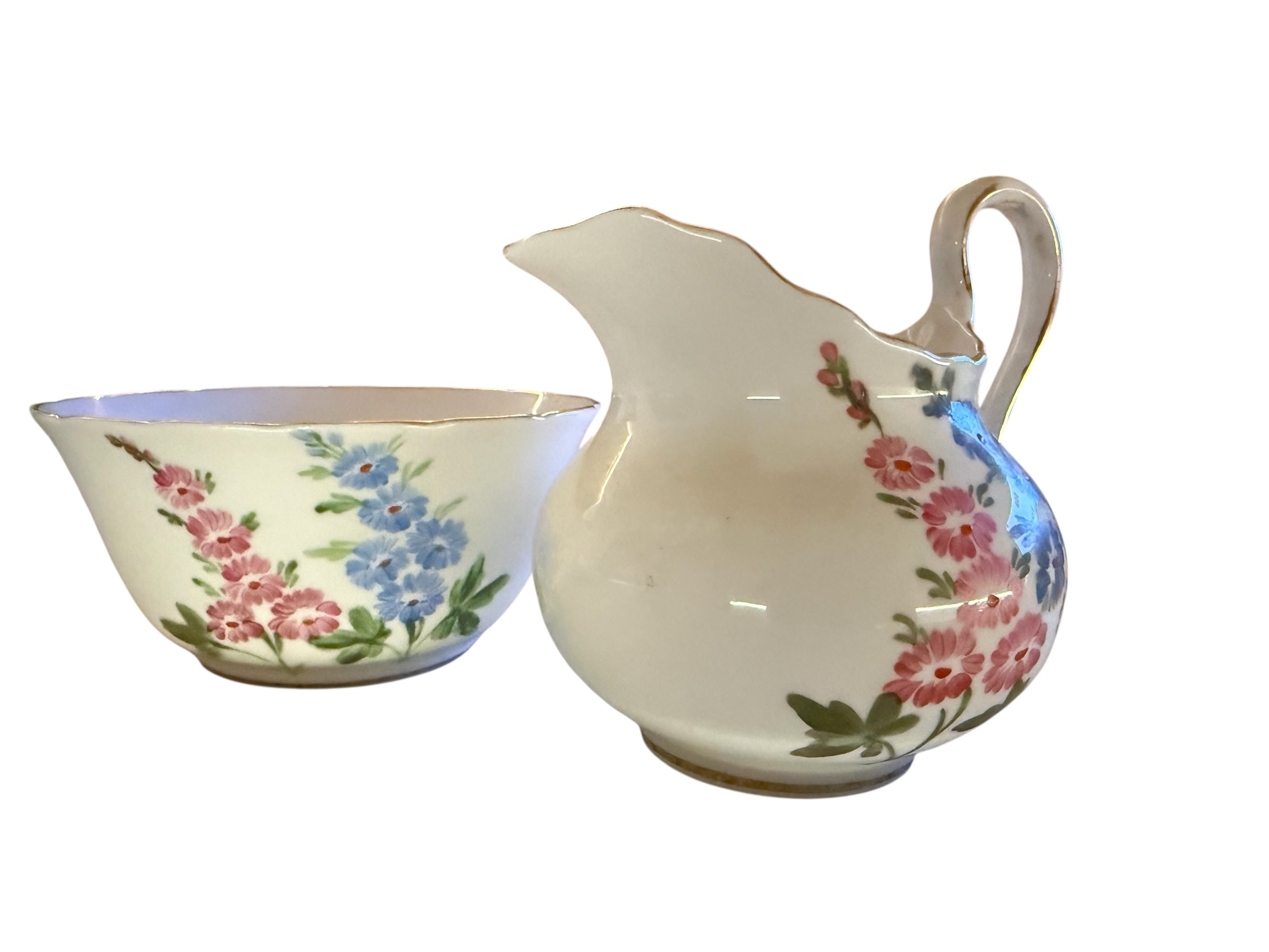 Tuscan English China milk & sugar. Handpainted.  image 3