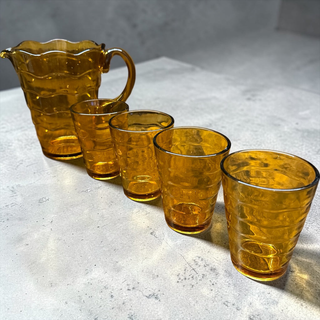 Retro Amber Glass Lemonade Set image 0