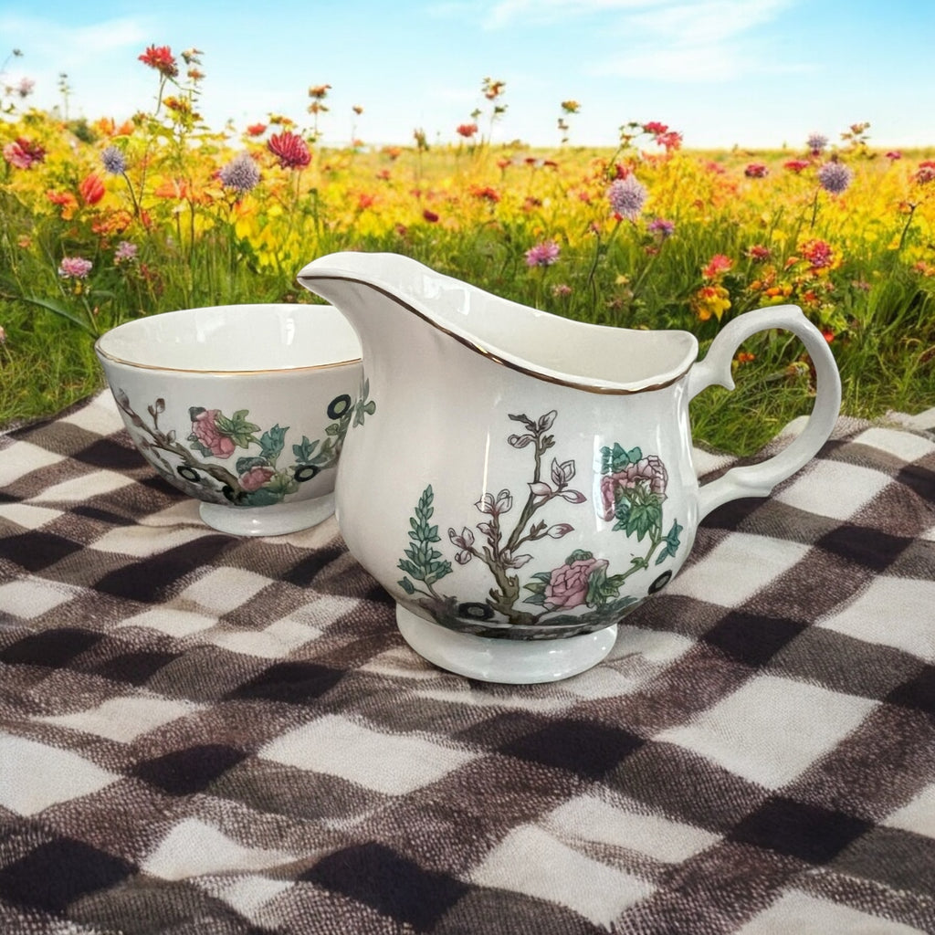 Duchess Indian Tree. Bone China Milk Jug & Sugar Bowl image 0