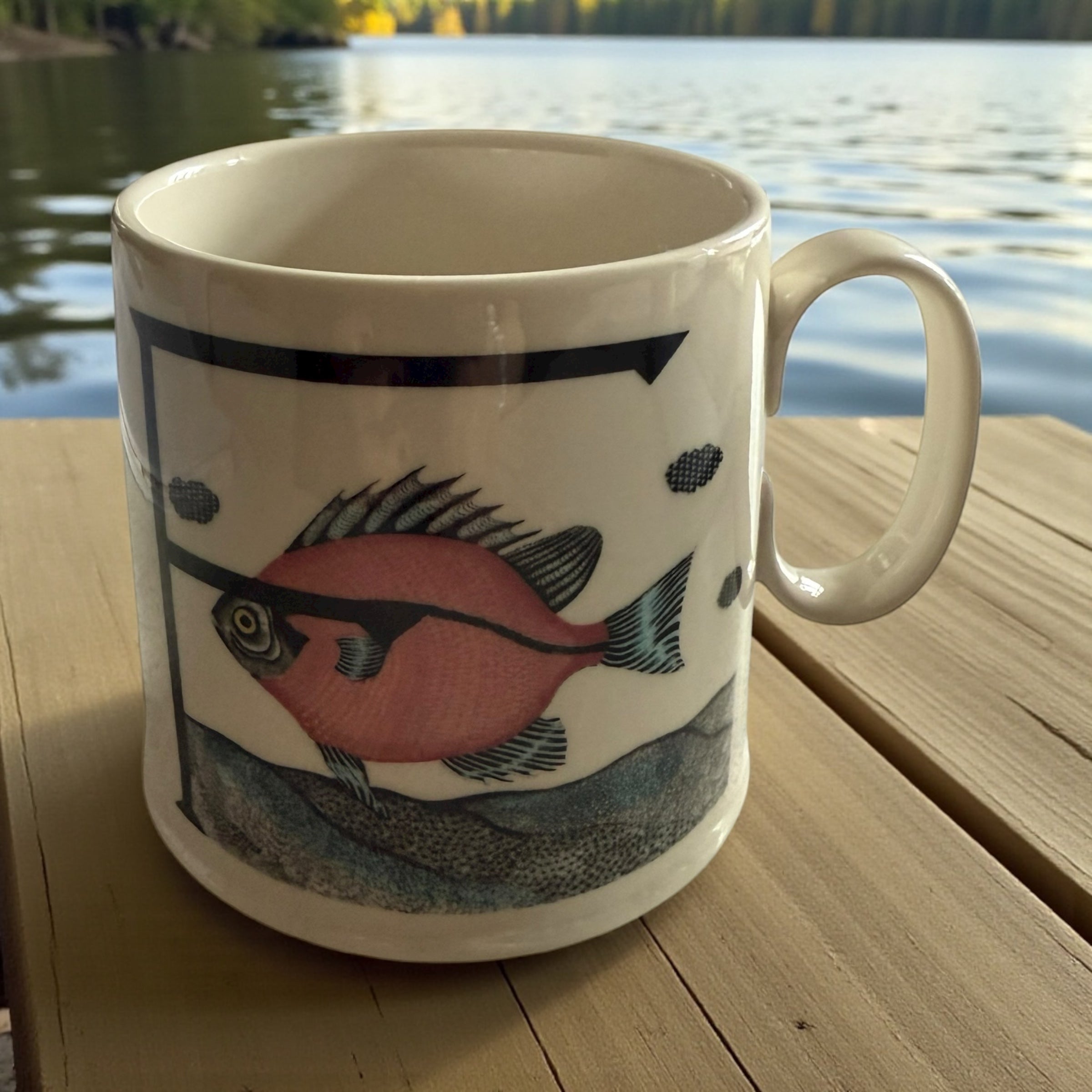 Anthropologie. Initial F - Baldlucci Fish Design Mug image 0
