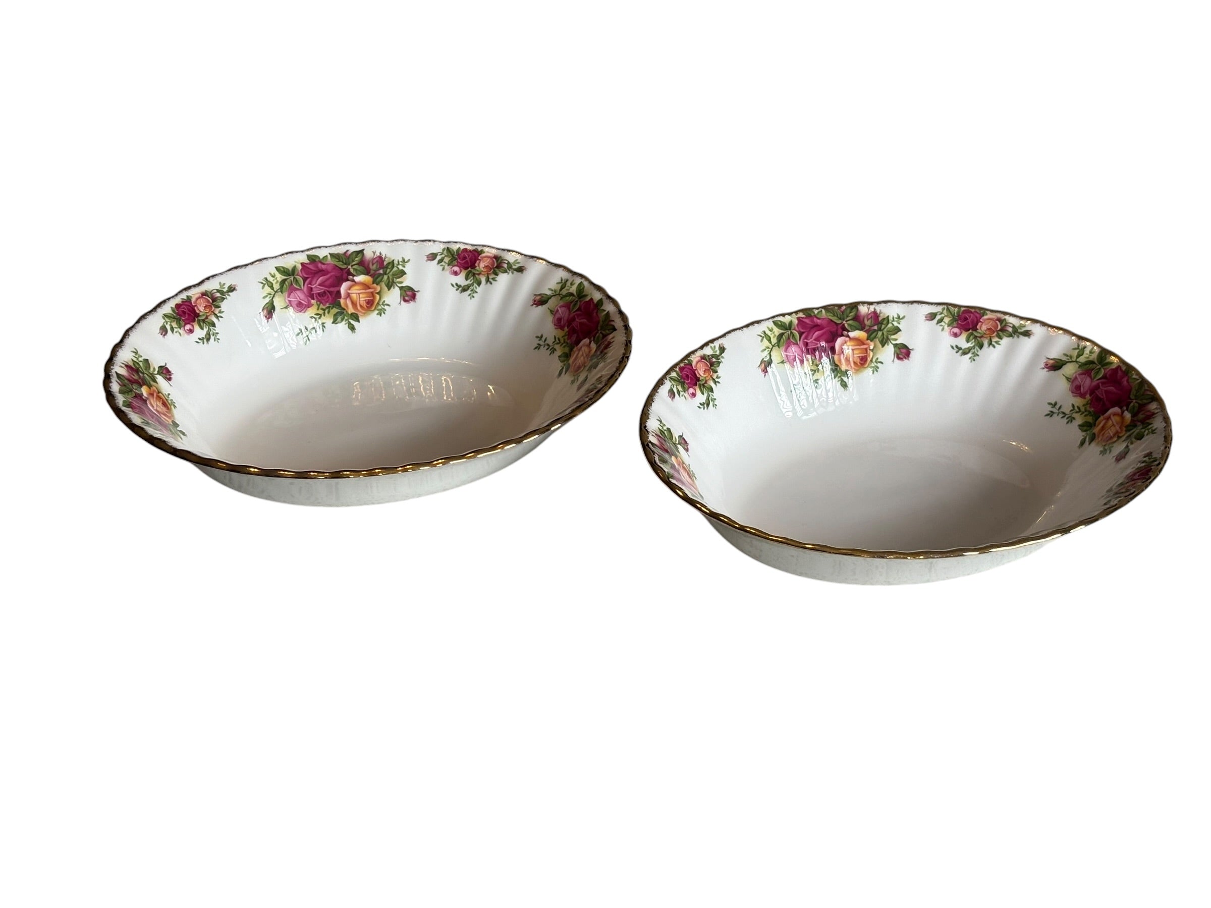 Set of 2 Royal Albert Old Country Roses Oval Serving Bowls