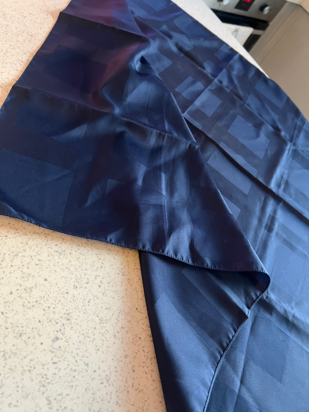 Classic Italian navy blue design Vintage Scarf.  image 3