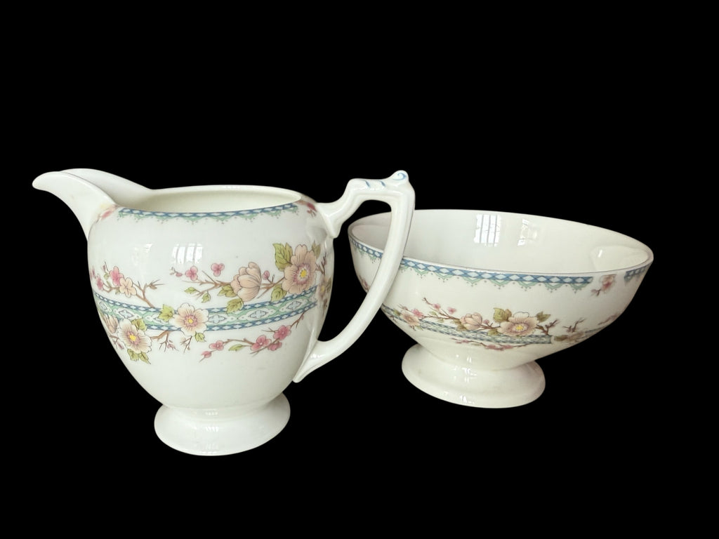 Coalport. ‘April’ - Milk Jug & Sugar Bowl image 1
